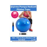 Profesyonel Seri Dayanıklı Yüksek Kalite Mini Gymball 20cm Mavi Pilates Topu Şişirme Pompa