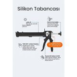 Profesyonel Silikon Tabancası - Damlama Önleyici Basınç Tahliyeli Çelik Mil Mastik Tabancası