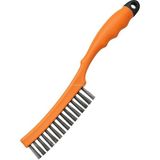 Profesyonel Tel Fırça, Ergonomik Saplı, Çelik Tel, Metal Yüzey Temizleyici, Pas Sökücü, Boya Vernik Kazıyıcı, El Tipi Temizlik Aleti, Yapı ve Hırdavat Kullanımına Uygun, Dayanıklı Fırça