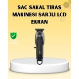 Profesyonel Tıraş Makinesi LCD Ekranlı Turbo Mod ve Güçlü Motor - 1