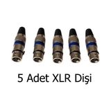 Profesyonel Xlr Dişi Jak - Mikrofon Ve Ses Sistemleri İçin 3 Pinli Konnektör - 5'li Set