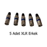 Profesyonel Xlr Erkek Jak - Mikrofon Ve Ses Sistemleri İçin 3 Pinli Konnektör 5'Li Set