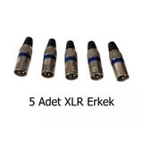 Profesyonel Xlr Erkek Jak - Ses Sistemleri İçin 3 Pinli Konnektör 5'Li Set