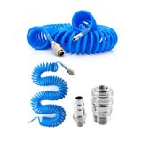 Profesyonel Yüksek Kalite Kompresör Spiral Hava Hortumu 8 Mm 15 Mt Hava Jakı Kompresör Recor Seti