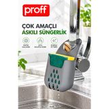 Proff Çok Amaçlı Askılı Süngerlik - Mutfak ve Banyo İçin Drenaj Delikli Musluk Organizeri