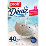 Proff Deniz Mandal Sepeti Hediyeli 40'lı Çamaşır Mandalı Güçlü Yaylı Pastel Renkli Set