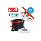 Proff Starex Pedallı Spin Mop Temizlik Seti 4 Yedek Mop Hediyeli