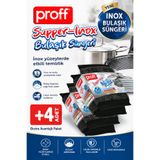 Proff Supper-İnox Paslanmaz Çelik Kaplı Bulaşık Süngeri - 4 Adet