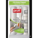 Proff Tüy ve Toz Toplayıcı Rulo Seti (3 Adet x 50 Yaprak) - Kıyafet, Koltuk ve Evcil Hayvan Için Yapışkanlı Rulo - Ahşap