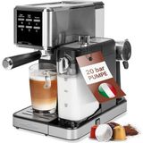 Profi Cook Proficook® Espresso Makinesi 2'si 1 Arada | Kahve Tozu ve Nespresso Uyumlu Kapsüller Için | Portafiltre Makinesi | 20BAR | Latte ve Cappuccino Için Süt Sistemi | Espresso Için Portafiltre |