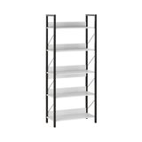 Profile Kitaplık 5 Raflı Diamond Beyaz / Siyah 73X172x35 Cm