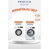 Profilo 2li 9 Kg Set Çamaşır Makinesi(CGA242X3TR) + Kurutma Makinesi(KM9611CTR)