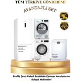 Profilo 4’lü Beyaz Eşya Seti Buzdolabı + Çamaşır + Kurutma + Bulaşık Makinesi Çeyiz Paketi Çeyiz Seti Tüm Türkiye Gönderimi - RENK