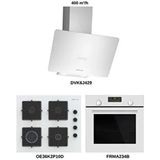 Profilo Beyaz Cam Ankastre Set FRMA234B DVK6J429 OE36P2P11D A Enerji Sınıfı Eğimli Davlumbaz