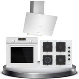 Profilo Beyaz Cam Ankastre Set (FRMA234B - DVK6J429 - OE36P2P11D)
