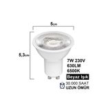 Profilo Davlumbaz için Lamba 7W BEYAZ IŞIK Aspiratör Led Spot Lambası Tasarruflu Ampul