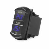Profisher 10-60 V Çift Voltmetre Gerilim Monitör Pikap Rv Kamyon Motor Için Mavi LED Dijital Panel