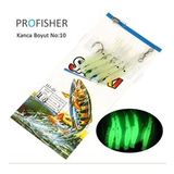 PROFISHER 5 Adet Silikon Simli Bıyık Fosforlu Karides Olta 14