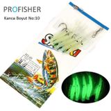 Profısher 5 Adet Silikon Simli Bıyık Fosforlu Karides Olta 15