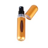 Profisher 5 ml Doldurulabilir Mini Parfüm Sprey Şişesi Seyahat Alüminyum Sprey Atomizer Mat Gold