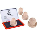 Profisher Ahşap Yuvarlak Mühür 50 mm Çap Tutamaçlı Blok Ağaç