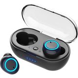 Profisher Bluetooth 5.0 Stero Çift Kulaklık Mikrofonlu Manyetik Şarj Kutulu - Siyah