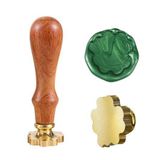 Profisher Boş Mum Mühür Pirinç Damga Başlığı Yonca Yaprağı Şeklinde 26X26MM