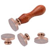 Profisher Boş Mum Mühür Pirinç Damga Başlığı Yuvarlak 25MM Bakır Copper