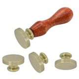 Profisher Boş Mum Mühür Pirinç Damga Başlığı Yuvarlak 25MM Bronz