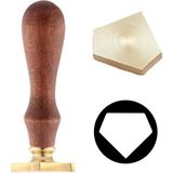 Profisher Boş Mum Mühür Pirinç Damga Kafası Diamond Şekil 25.2X29.5MM Gold - Renkli