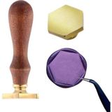 Profisher Boş Mum Mühür Pirinç Damga Kafası Petek Şekil 25X28.8MM Gold - Renkli