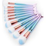 Profisher Denizkızı Mavi Makyaj Fırça 10'lu Set