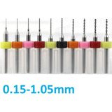 Profisher Dremel Için 0.15-1.05 mm Pcb Tungsten Karbür 10'lu Mikro Matkap Ucu Set