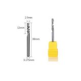 Profisher Gravür Tek Kenarlı Freze Bıçağı Spiral Akrilik Kesme 3.175x12mm