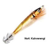 PROFISHER Kalamar Sahtesi 10cm 10gr Fosforlu Elbiseli Sert Yem Kahverengi