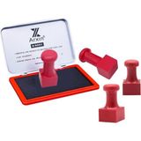 Profisher Mühür Kauçuk Alaşım Kırmızı Kaşe Kare 25X25MM