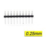 Profisher Pcb Mikro Karbür Cnc Matkap Ucu 10'lu Set 0,25 mm Tungsten 18 Shank