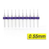 Profisher Pcb Mikro Karbür Cnc Matkap Ucu 10LU Set 0,55 mm Tungsten 18 Shank - 0.55 mm