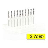 Profisher Pcb Mikro Karbür Cnc Matkap Ucu 10LU Set 2,70MM Tungsten 18 Shank - 2.70 mm