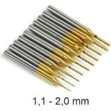 Profisher Titanyum Kaplı Tungsten Çelik CNC Freze PCB Kesici 1,1 - 2,0mm
