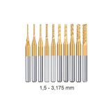Profisher Titanyum Kaplı Tungsten Çelik CNC Freze PCB Kesici 1,5 - 3,1,75mm