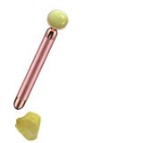 Profisher Titreşimli Güzellik Masaj Kalemi Doğal Yellow Jade (Yeşim) Taş, Pembe Çubuk