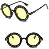 Profisher UV400 Mercury Yuvarlak Lens Kadın Güneş Gözlüğü L’aveugle Par Amour Sarı