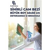 Profit Home 3 Adet Sihirli Deterjansız Cam ve Ayna Bezi iz Bırakmaz Lacoste Cam Bezi 40*50 CM