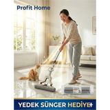 Profit Home Kendinden Sıkmalı Sünger Mop Temizlik Seti + Yedek Sünger, Kelebek Mop Seti - Krem
