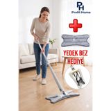 Profit Home X Mop Yer ve Duvar Silme Mop Kendinden Sıkmalı + Yedek Bez Hediyeli