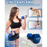 Proforce Vdb Dışı Vinil Kaplı Çelik Döküm Ağırlık Dambıl Mavi 6 KG