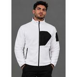 Proform Tekstil Proform Outdoor Beyaz-Siyah Fermuarlı Polar Özel Baskı Yapılabilir - 5XL - Beyaz - Siyah
