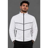 Proform Tekstil Proform Outdoor Beyaz-Siyah Fermuarlı Polar Özel Baskı Yapılabilir - 7XL - Beyaz - Siyah