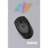 Profosyonel Bluetooth Şarj Edilebilir Kablosuz ve Çift Mod Sessiz Mouse 800 - 1200 - 1400 Dpı RB101 - Siyah